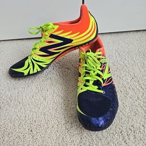 New Balance Kids' Neon Green and Navy Shoes